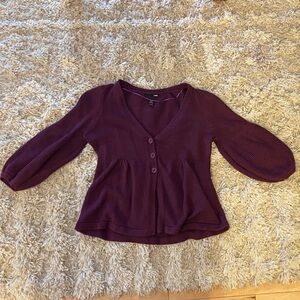 H&M Deep Purple Blouse with Button Detail
